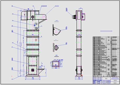 nse600板鏈斗式提升機(jī)圖紙